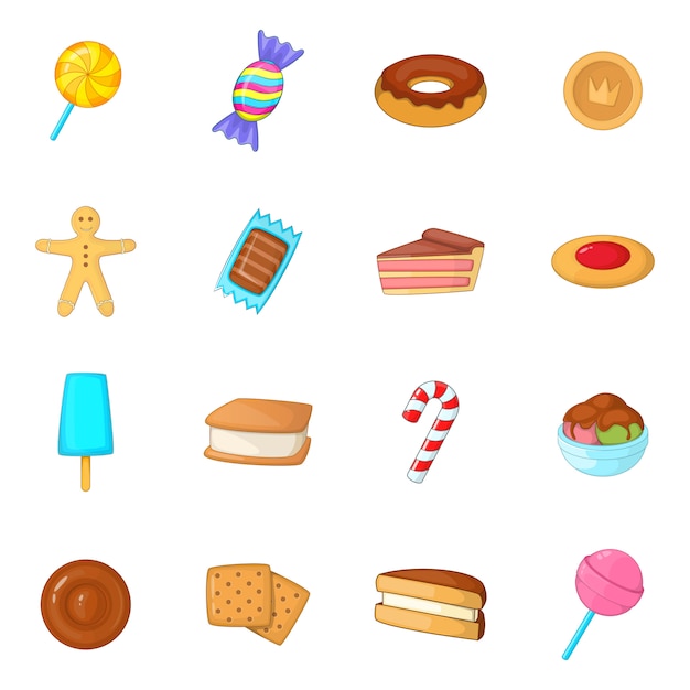 Different candy icons set