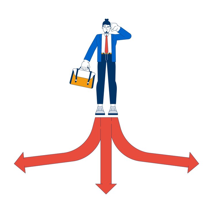 Vector different choices 2d illustration concept