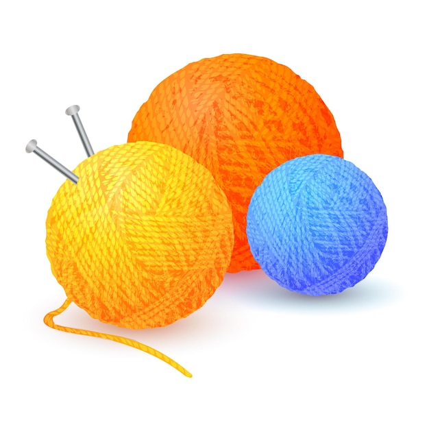 異なる色の糸のボール編み物用のウールの束詳細な色の糸のボール