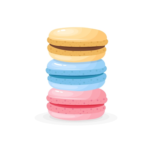 Different colorful macaroons vector