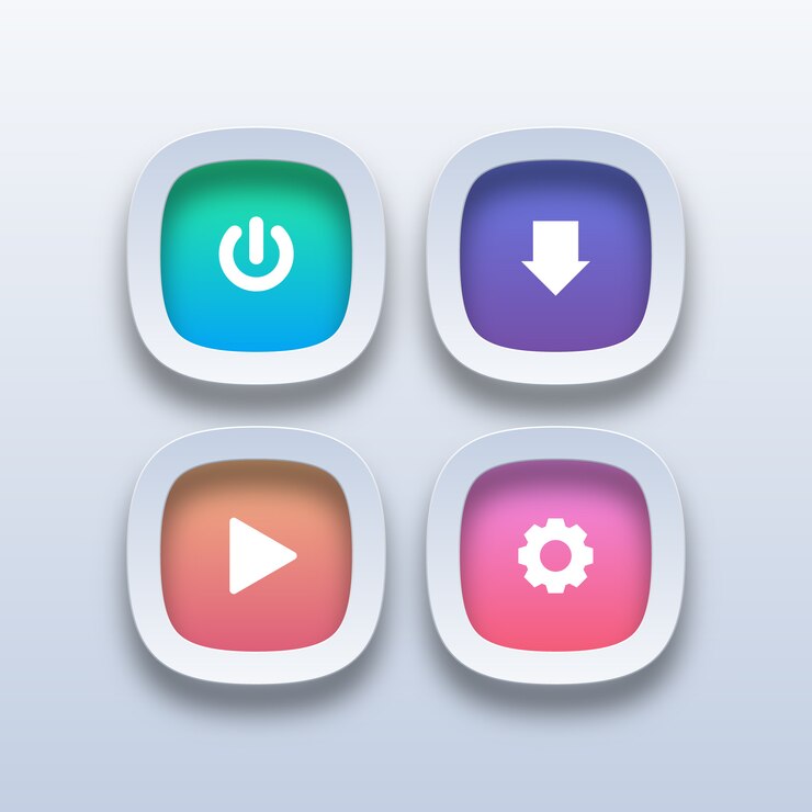 Vector different colorful web buttons