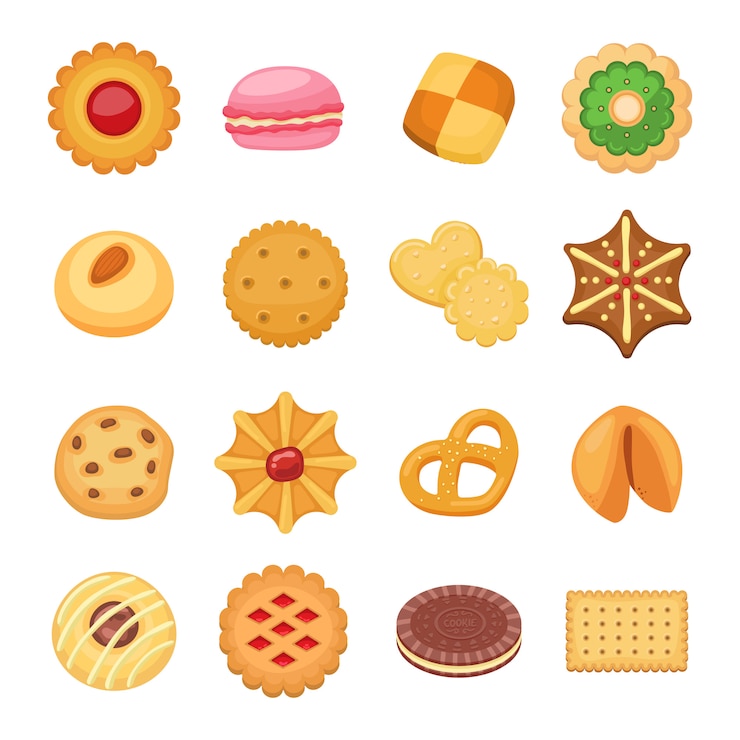 Vector 異なるクッキーケーキ分離セット