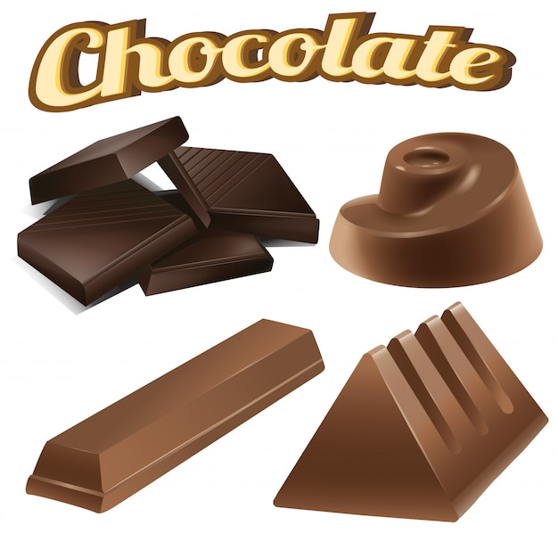 Vector different designs of chocolate bars illustration