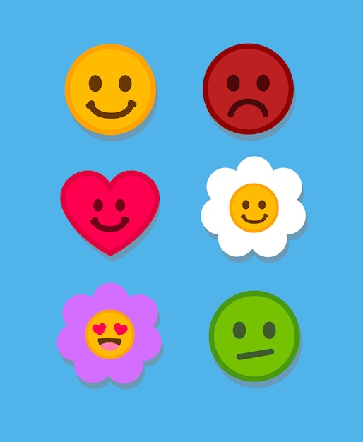 Vettore set di emoji diversi