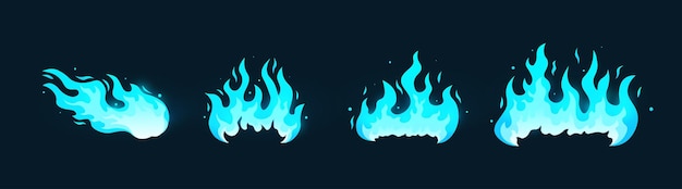 Vector different fire set