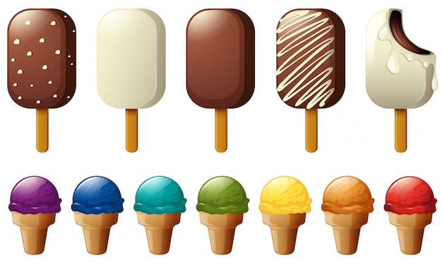 コーンのアイスクリームの種類