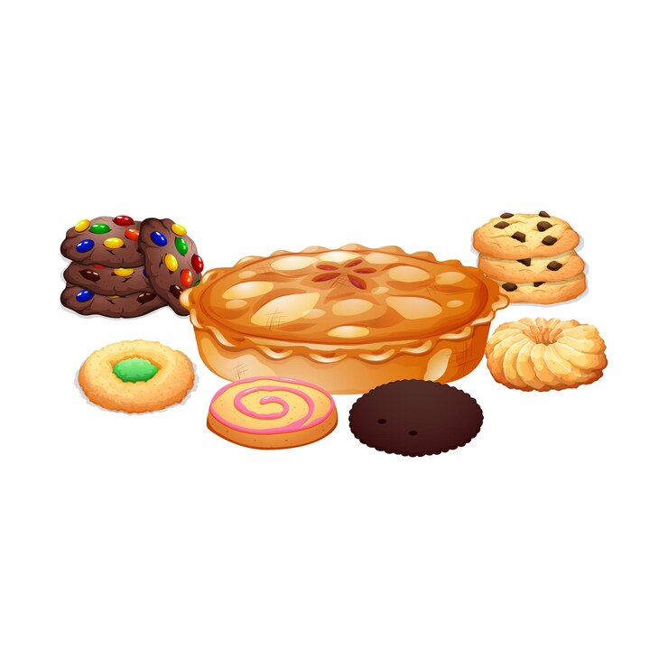 वेक्टर different foods set