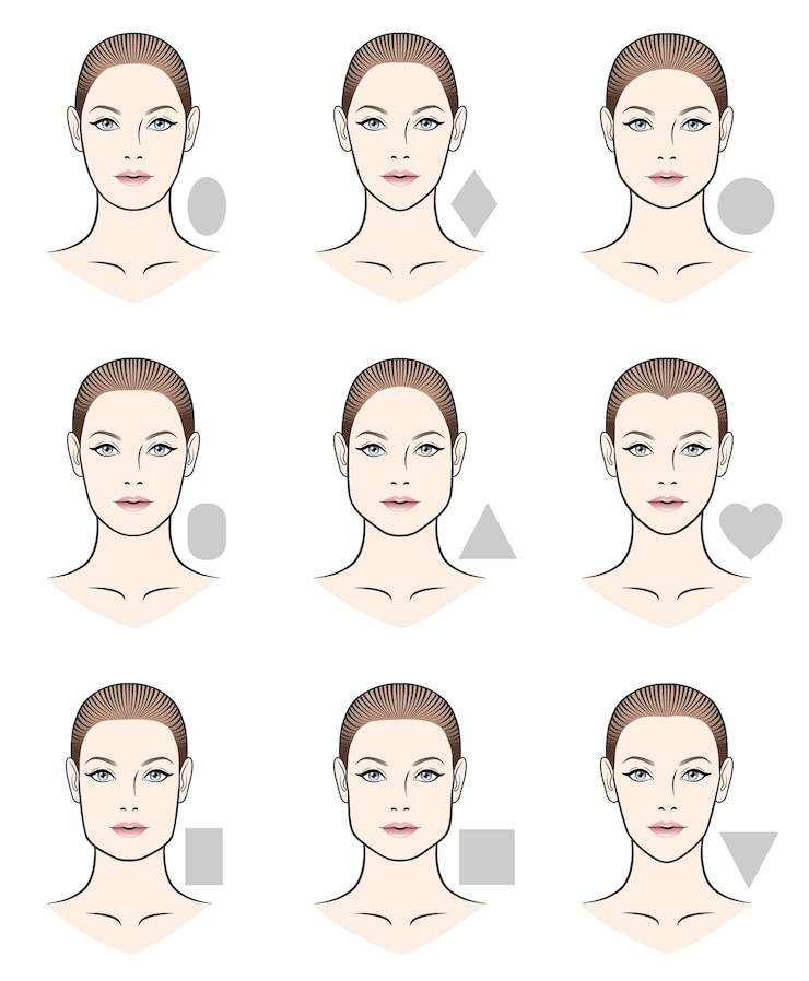 Vector 다양한 형태의 여성 얼굴