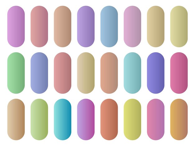 Vector different gradient color palette set a colorful pattern of different colored circles