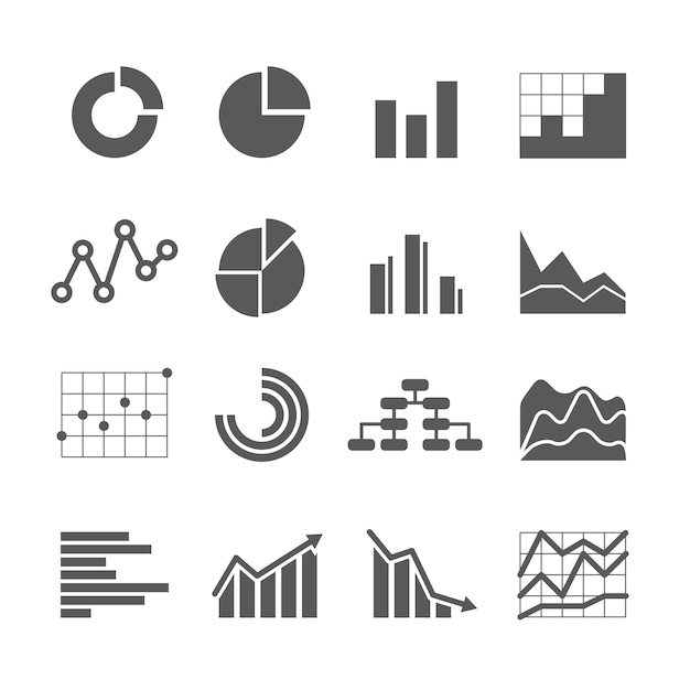 Different graphic business ratings and charts infographic elements