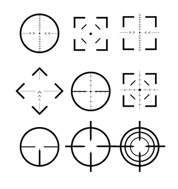 Different icon set of targets and destination target and aim targeting and aiming different icon set