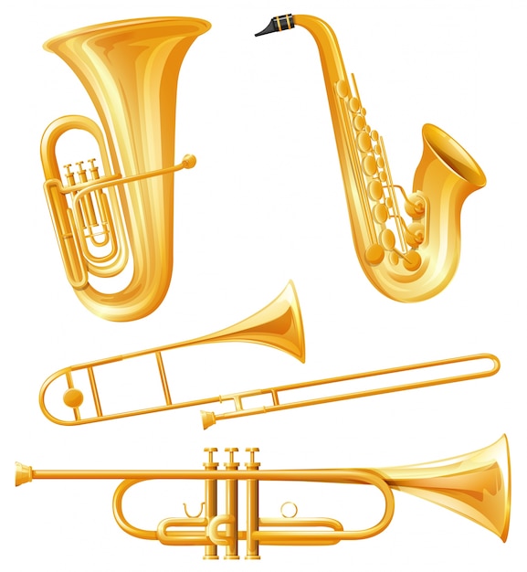 Vector different kind of classical instruments illustration