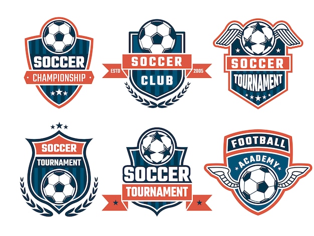 Vector different logos for football club or labels set