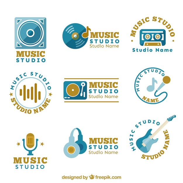 Different logos for a music studio