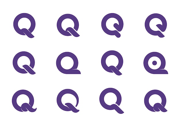 Different look of the letter Q. Different shapes of the letter Q for your logo