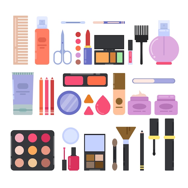 Different makeup accessories for girls and women. 