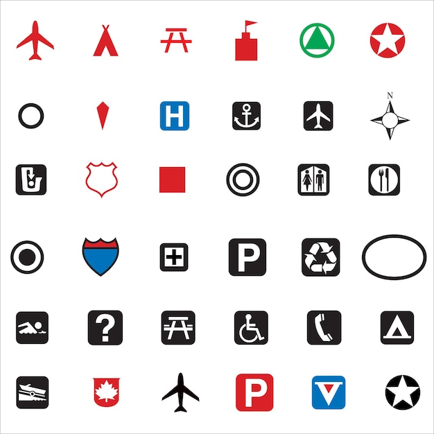 different map icons illustration pack