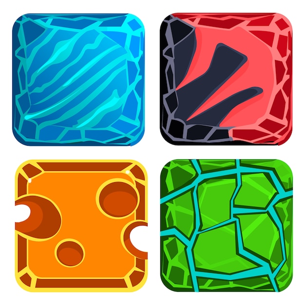 Vector different materials and textures. gems set