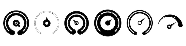 Icone della scala di misura diverse indicatore del livello del carburante del termostato del cronometro del tachimetro vettore