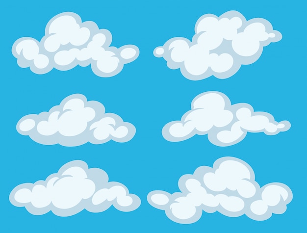 Different patterns of clouds in blue sky