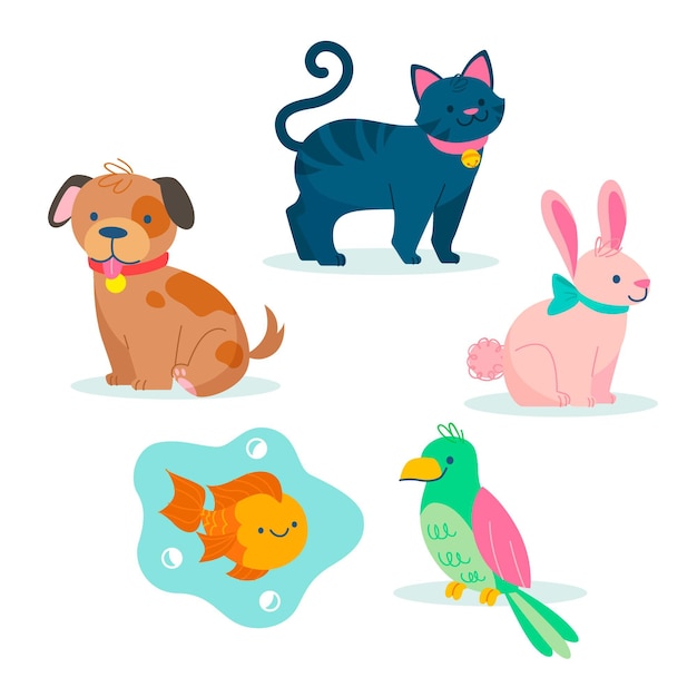 Vector different pets concept