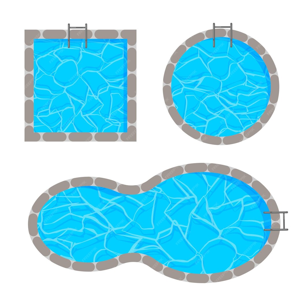 Premium Vector Different shape of swimming pool template top view