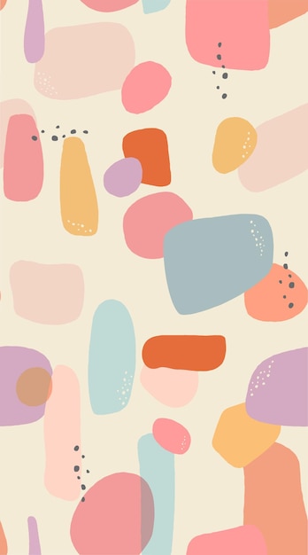 Premium Vector | Different shapes and dots on beige background seamless ...