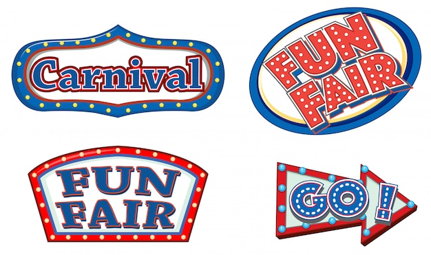 Vector different sign template for carnival