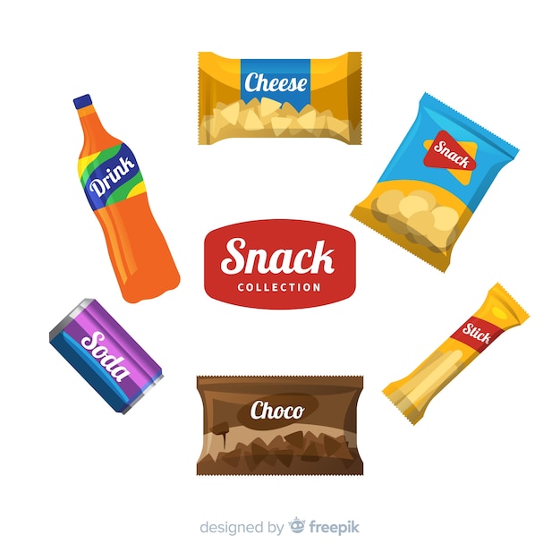 Vettore set di snack diversi