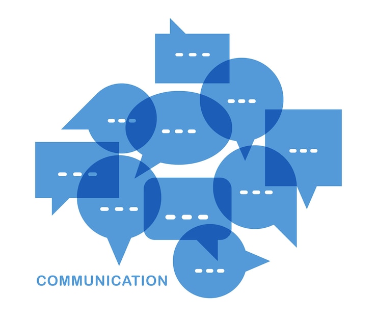 Vector different speech bubbles composition vector flat design isolated on white, global communication concept, public discussion or opinion diversity metaphor, conference or brainstorming.