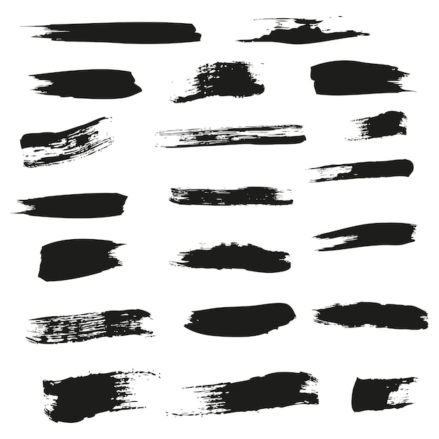 Different strokes of black paint on a white background  vector illustration