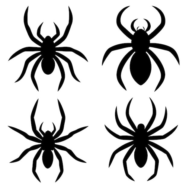 different style spider silhouette illustration