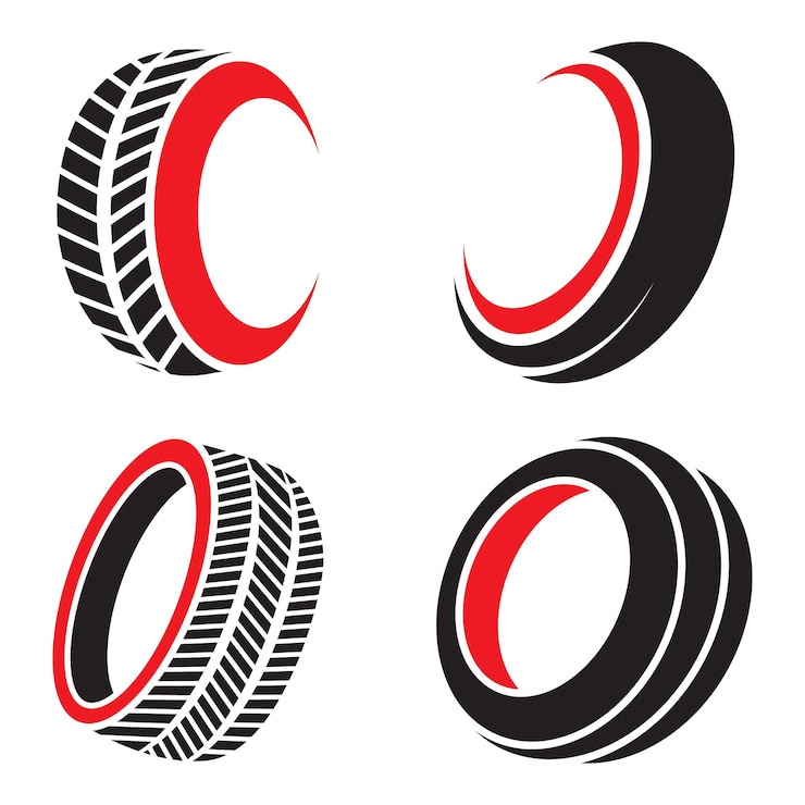 Vector different tire logo templates collection