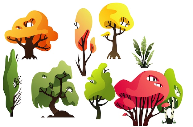 Vector different tree design