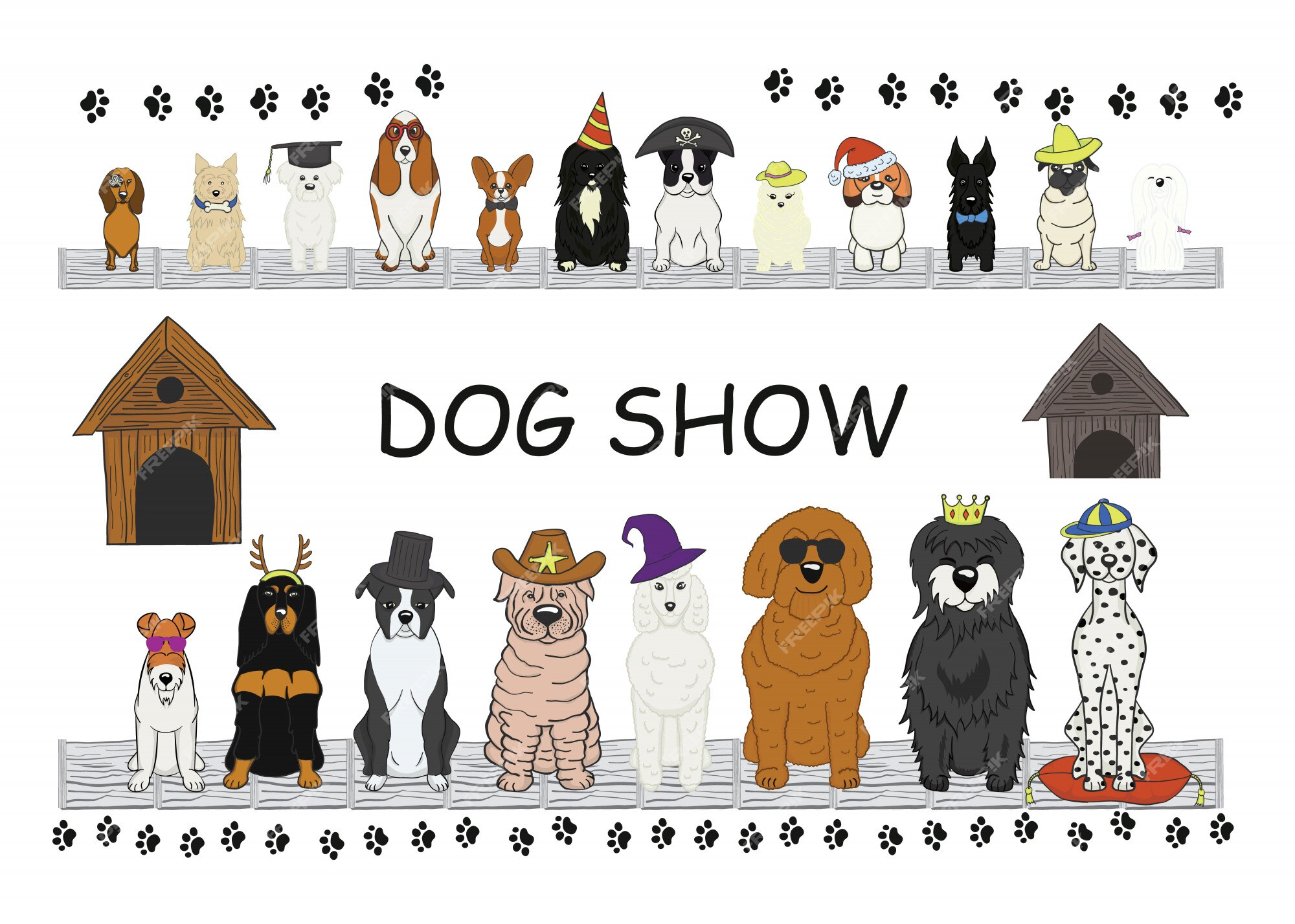 Premium Vector | Different type of cartoon dogs. Premium Vector | Different type of cartoon dogs.