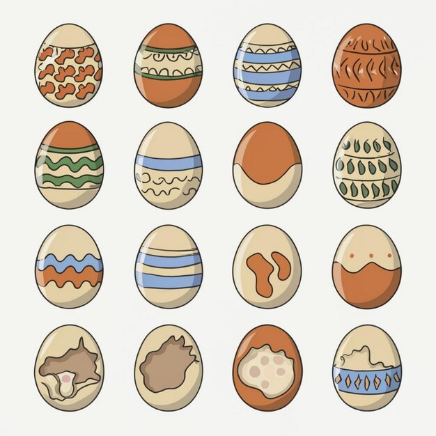 Vector different type of egg flat design