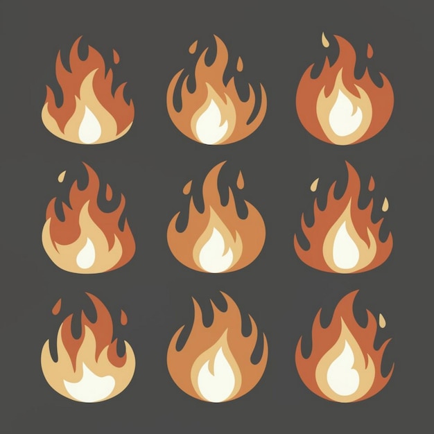 Different type of Fire Vector set