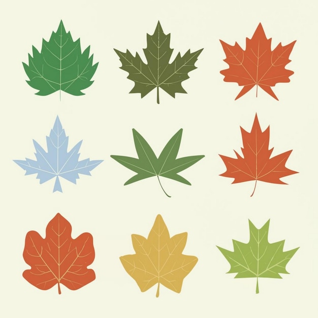 Different type Leaf illustration set