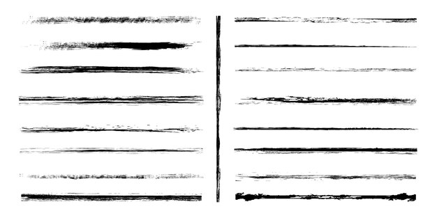 Vector different types of brush strokes