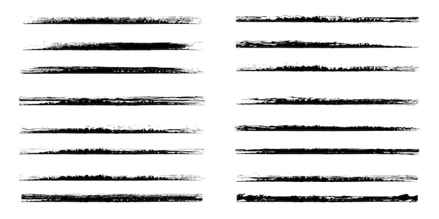 Vector different types of brush strokes