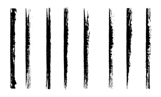 Vector different types of brush strokes