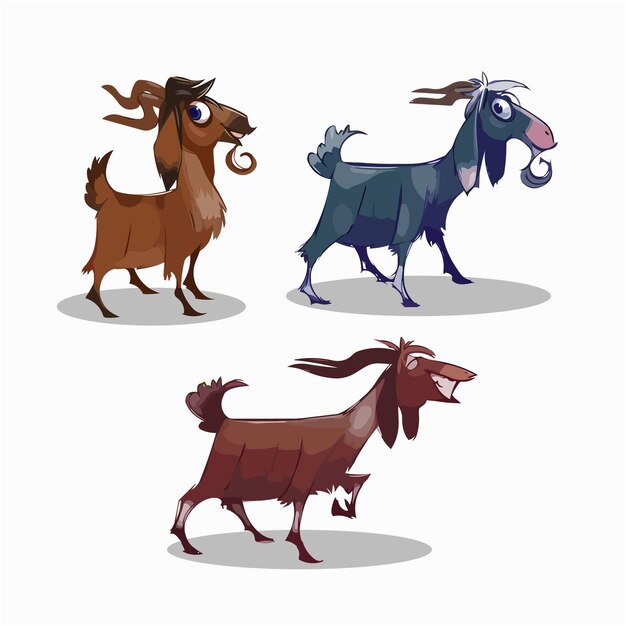 Vector different types of goat vector illustration art