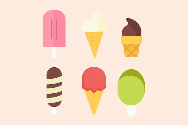 Different types of ice cream vector