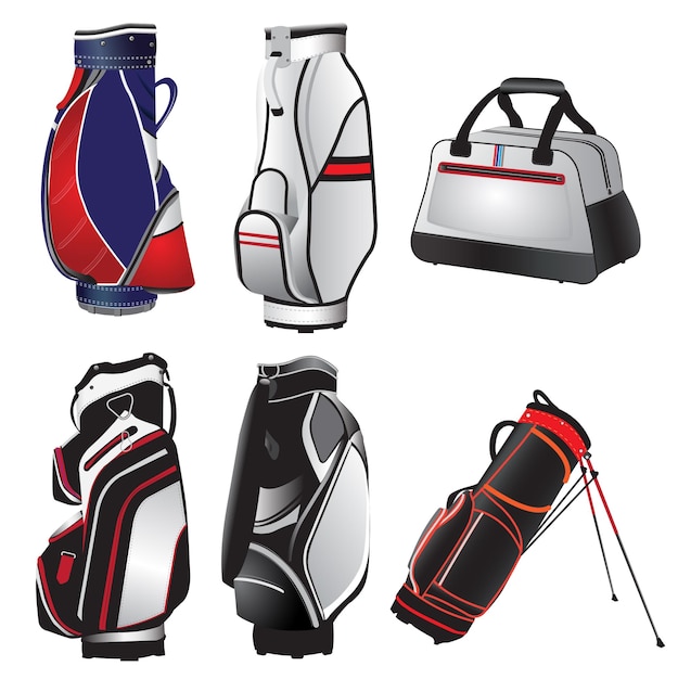 Вектор Различные типы сумок для гольфа