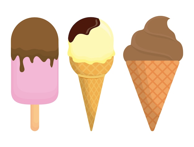 Различные виды значков мороженого