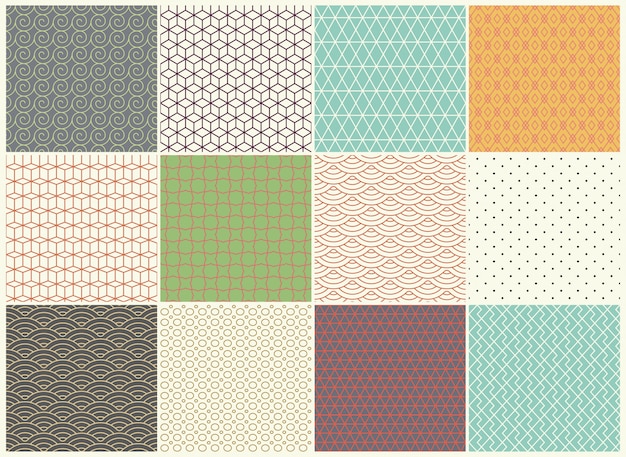 Premium Vector | Different vector seamless patterns collection