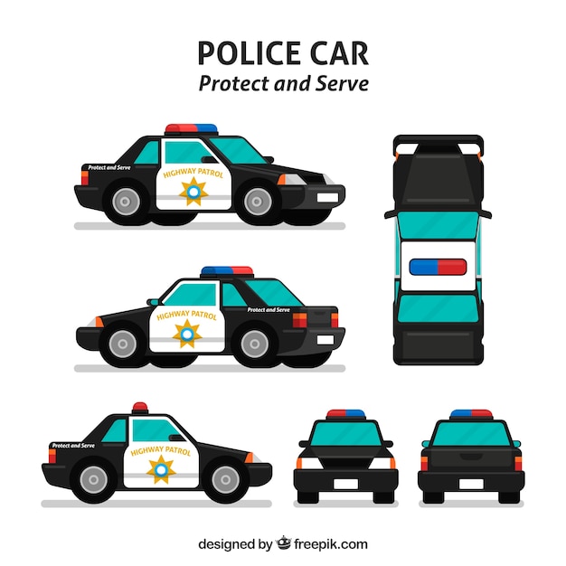 Different views of police car