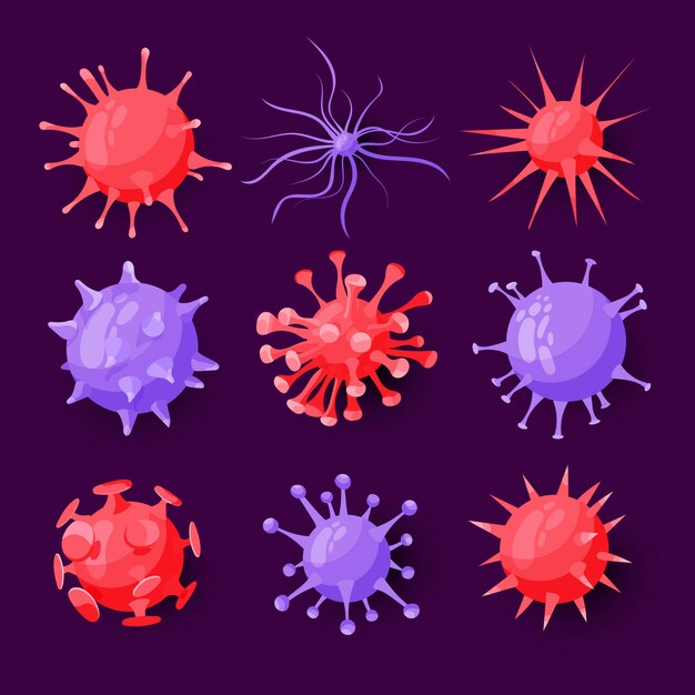 Different viruses and bacteria set