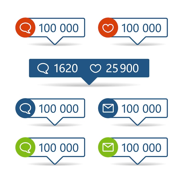 Diversi informatori del web. cornici con icone e cifre