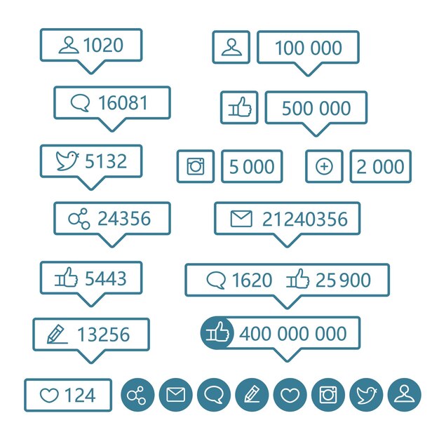 さまざまな Web 情報提供者のアイコンと数字のフレーム